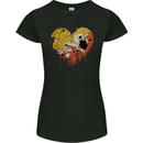 Love Bhutan Flag Bhutanese Day Football Womens Petite Cut T-Shirt Black