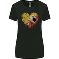 Love Bhutan Flag Bhutanese Day Football Womens Wider Cut T-Shirt Black
