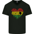 Love Bolivia Flag Bolivian Day Football Mens V-Neck Cotton T-Shirt Black