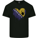Love Bosnia and Herzegovina Flag Day Football Mens Cotton T-Shirt Tee Top Black