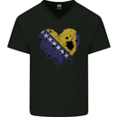 Love Bosnia and Herzegovina Flag Day Football Mens V-Neck Cotton T-Shirt Black