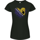 Love Bosnia and Herzegovina Flag Day Football Womens Petite Cut T-Shirt Black