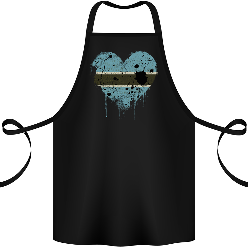 Love Botswana Flag Batswana Day Football Cotton Apron 100% Organic Black