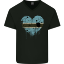 Love Botswana Flag Batswana Day Football Mens V-Neck Cotton T-Shirt Black