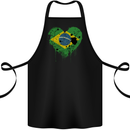 Love Brazil Flag Brazilian Day Football Cotton Apron 100% Organic Black
