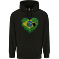 Love Brazil Flag Brazilian Day Football Mens 80% Cotton Hoodie Black