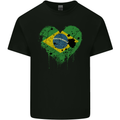 Love Brazil Flag Brazilian Day Football Mens Cotton T-Shirt Tee Top Black