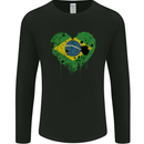 Love Brazil Flag Brazilian Day Football Mens Long Sleeve T-Shirt Black