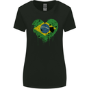Love Brazil Flag Brazilian Day Football Womens Wider Cut T-Shirt Black