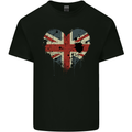 Love British Flag Union Jack Great Britain GB Kids T-Shirt Childrens Black