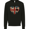 Love British Flag Union Jack Great Britain GB Mens Sweatshirt Jumper Black