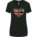 Love British Flag Union Jack Great Britain GB Womens Wider Cut T-Shirt Black