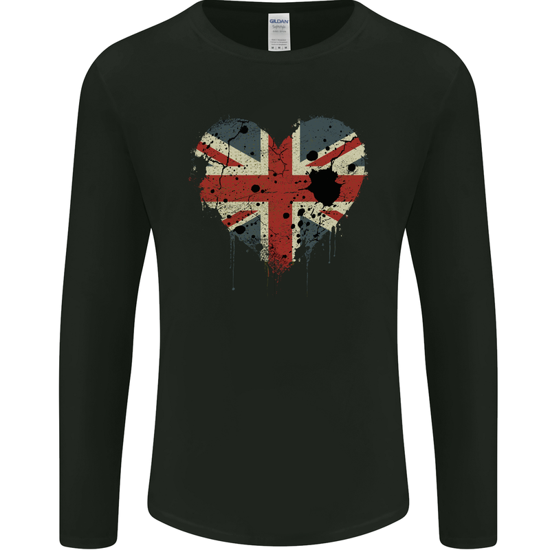 Love British Flag Union Jack Great Britain Team GB Mens Long Sleeve T-Shirt Black