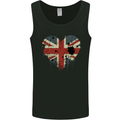 Love British Flag Union Jack Great Britain Team GB Mens Vest Tank Top Black