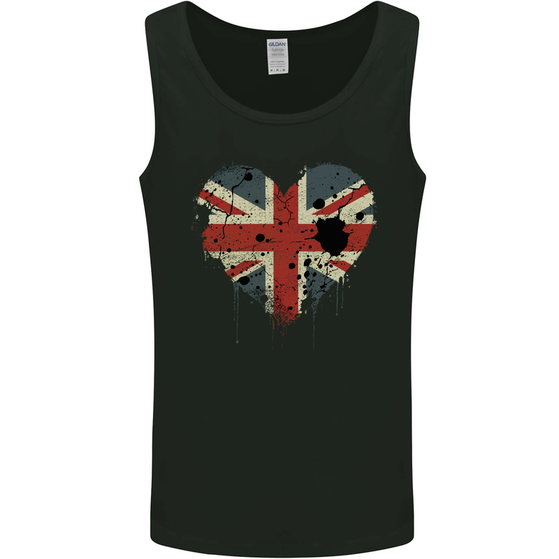 Love British Flag Union Jack Great Britain Team GB Mens Vest Tank Top Black