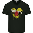 Love Brunei Flag Bruneian Day Football Mens V-Neck Cotton T-Shirt Black
