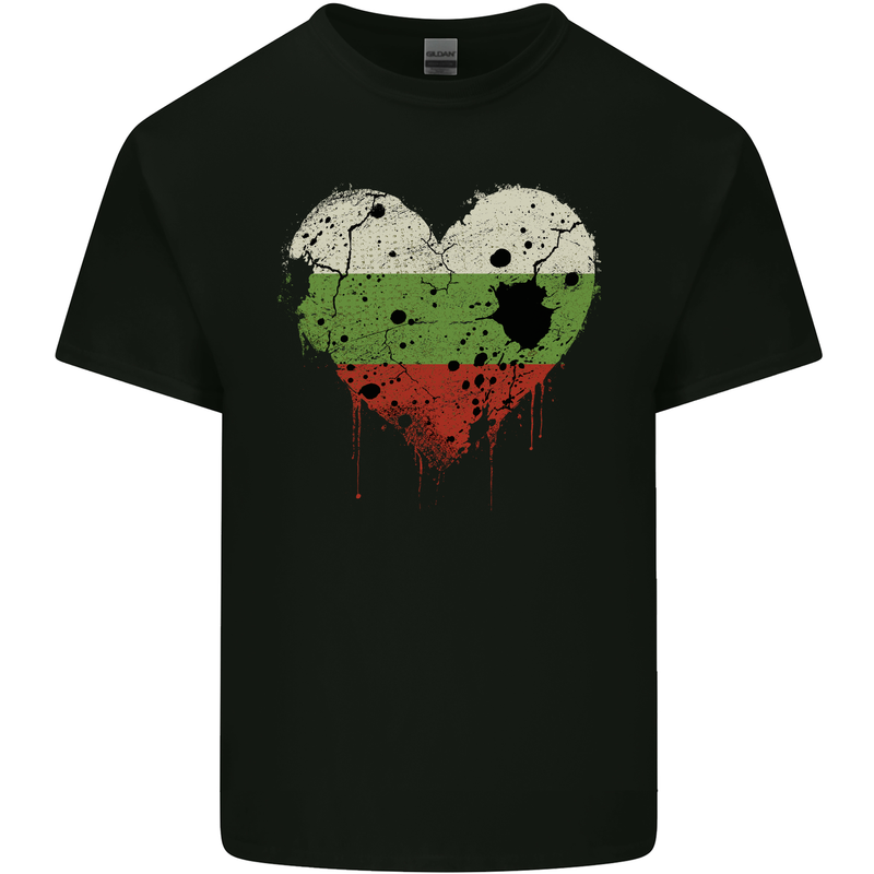 Love Bulgaria Flag Bulgarian Day Football Mens Cotton T-Shirt Tee Top Black