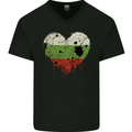 Love Bulgaria Flag Bulgarian Day Football Mens V-Neck Cotton T-Shirt Black