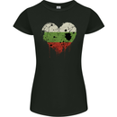 Love Bulgaria Flag Bulgarian Day Football Womens Petite Cut T-Shirt Black