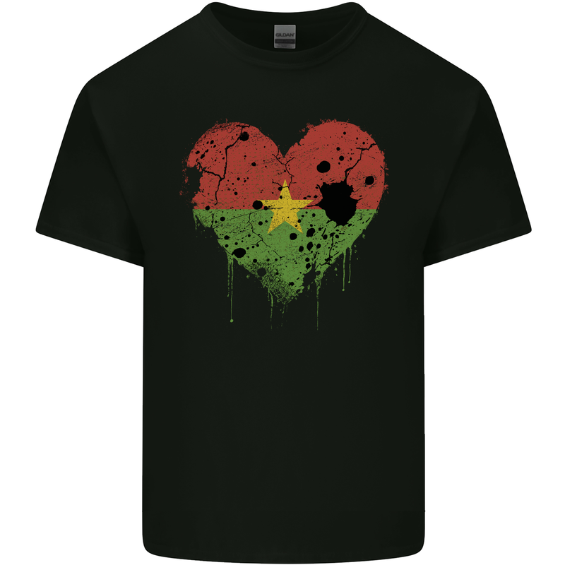 Love Burkina Faso Flag Day Football Mens Cotton T-Shirt Tee Top Black