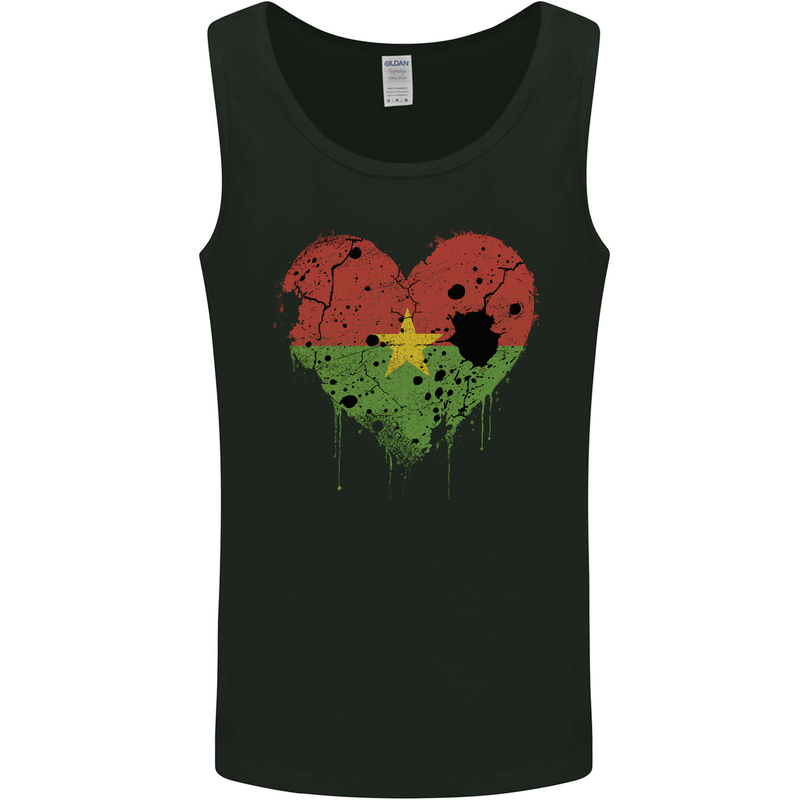 Love Burkina Faso Flag Day Football Mens Vest Tank Top Black
