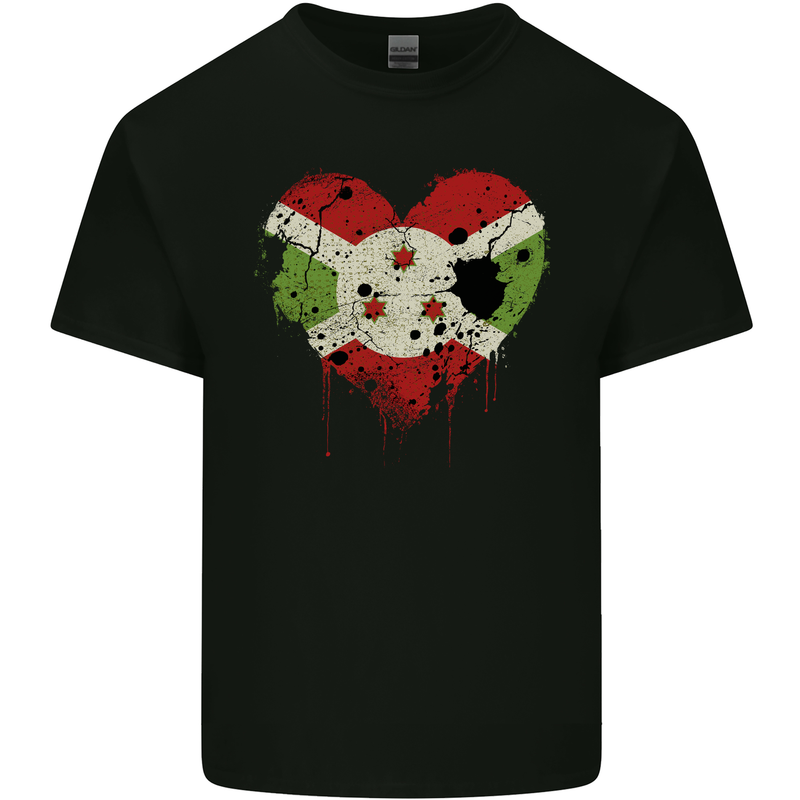 Love Burundi Flag Burundians Day Football Kids T-Shirt Childrens Black