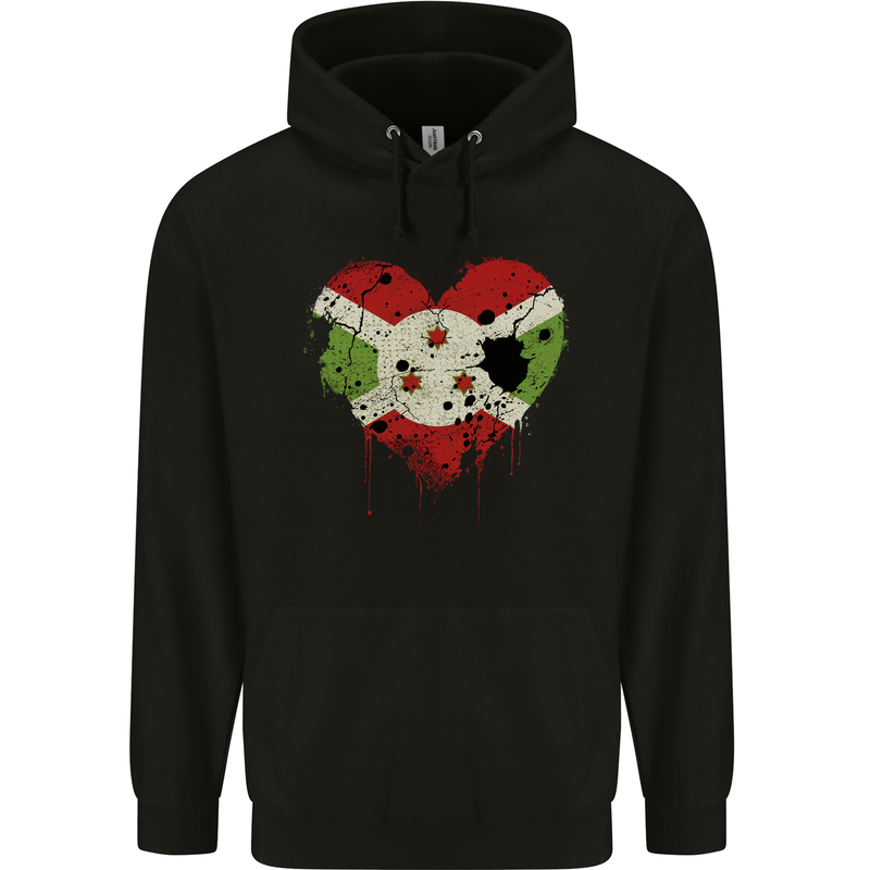 Love Burundi Flag Burundians Day Football Mens 80% Cotton Hoodie Black