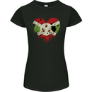 Love Burundi Flag Burundians Day Football Womens Petite Cut T-Shirt Black