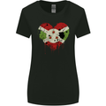 Love Burundi Flag Burundians Day Football Womens Wider Cut T-Shirt Black