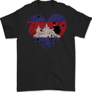 Love Cambodia Flag Cambodian Day Football Mens Gildan Cotton T-Shirt Black