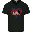 Love Cambodia Flag Cambodian Day Football Mens V-Neck Cotton T-Shirt Black