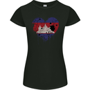 Love Cambodia Flag Cambodian Day Football Womens Petite Cut T-Shirt Black