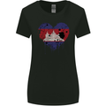 Love Cambodia Flag Cambodian Day Football Womens Wider Cut T-Shirt Black