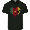 Love Cameroon Flag Cameroonian Day Football Mens V-Neck Cotton T-Shirt Black