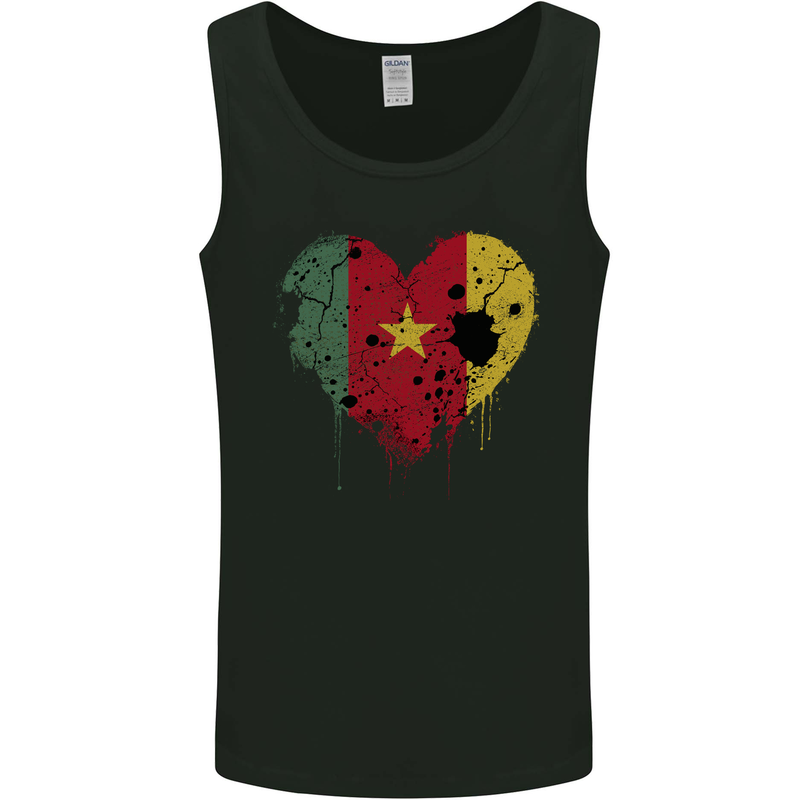 Love Cameroon Flag Cameroonian Day Football Mens Vest Tank Top Black