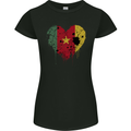 Love Cameroon Flag Cameroonian Day Football Womens Petite Cut T-Shirt Black