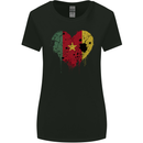 Love Cameroon Flag Cameroonian Day Football Womens Wider Cut T-Shirt Black