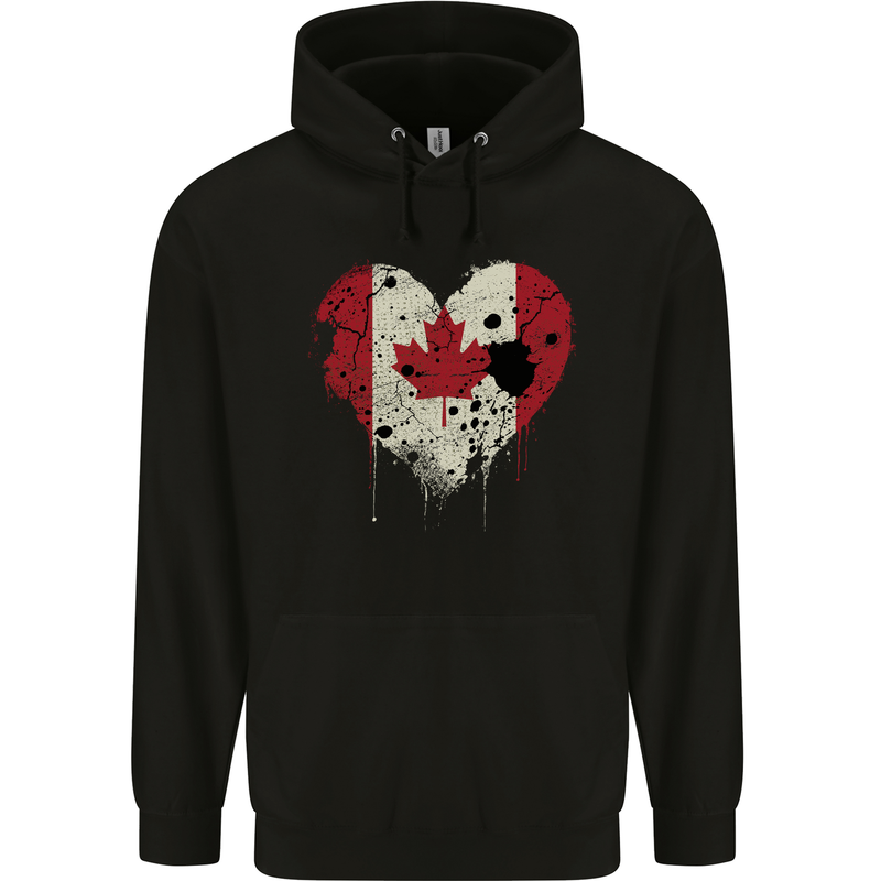 Love Canada Flag Canadian Day Football Mens 80% Cotton Hoodie Black