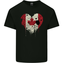 Love Canada Flag Canadian Day Football Mens Cotton T-Shirt Tee Top Black