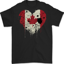 Love Canada Flag Canadian Day Football Mens Gildan Cotton T-Shirt Black