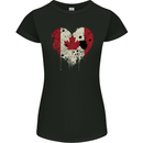 Love Canada Flag Canadian Day Football Womens Petite Cut T-Shirt Black