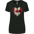 Love Canada Flag Canadian Day Football Womens Wider Cut T-Shirt Black