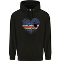 Love Cape Verde Flag Verdean Day Football Childrens Kids Hoodie Black