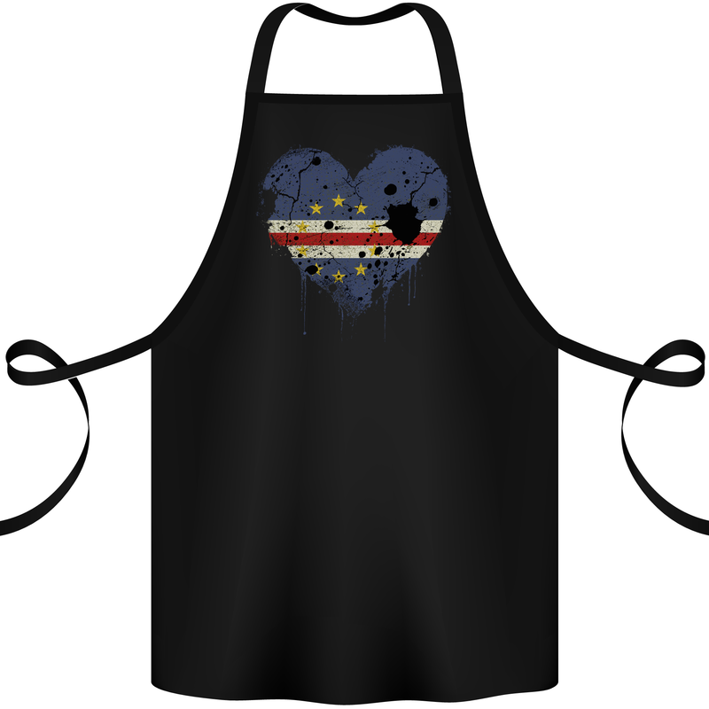 Love Cape Verde Flag Verdean Day Football Cotton Apron 100% Organic Black