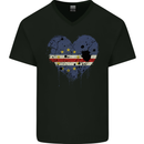 Love Cape Verde Flag Verdean Day Football Mens V-Neck Cotton T-Shirt Black