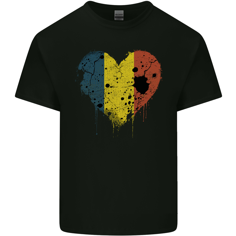 Love Chad Flag Chadian Day Football Mens Cotton T-Shirt Tee Top Black