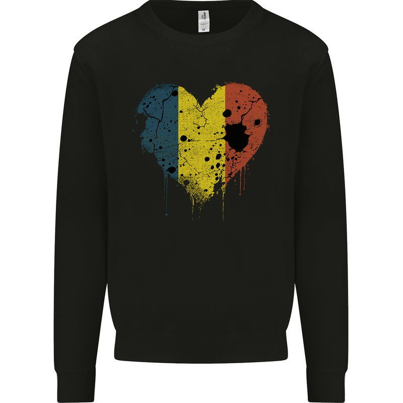Love Chad Flag Chadian Day Football Mens Sweatshirt Jumper Black