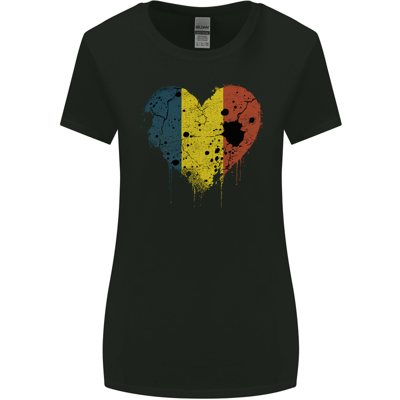 Love Chad Flag Chadian Day Football Womens Wider Cut T-Shirt Black