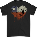 Love Chile Flag Chilean Day Football Mens Gildan Cotton T-Shirt Black