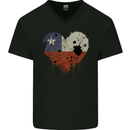 Love Chile Flag Chilean Day Football Mens V-Neck Cotton T-Shirt Black